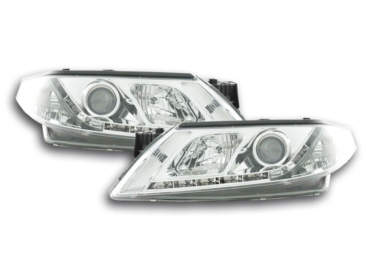 Scheinwerfer Set Daylight LED TFL-Optik Renault Laguna (Typ G) 01-05 chrom Scheinwerfer Set Daylight LED TFL-Optik Renault Laguna (Typ G) 01-05 chrom